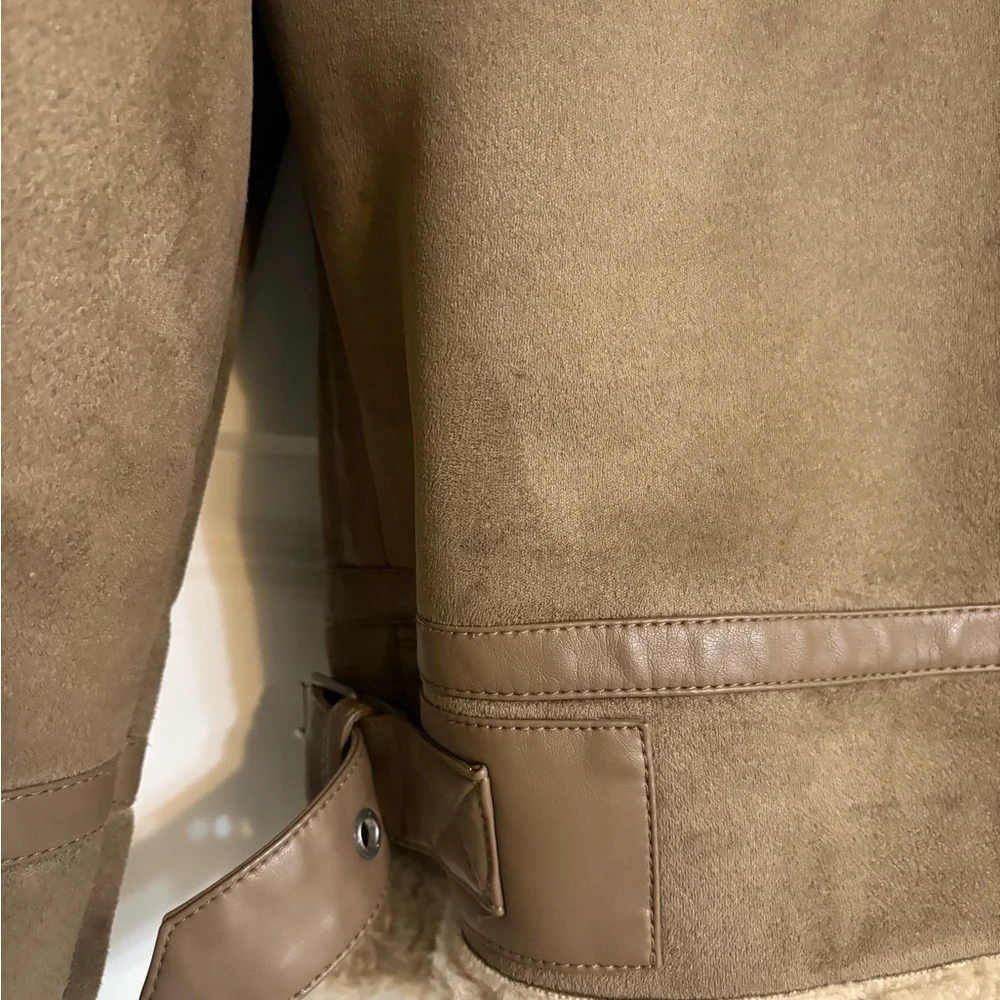 Zara Tan Shearling Collar Jacket - Picture 10 of 11